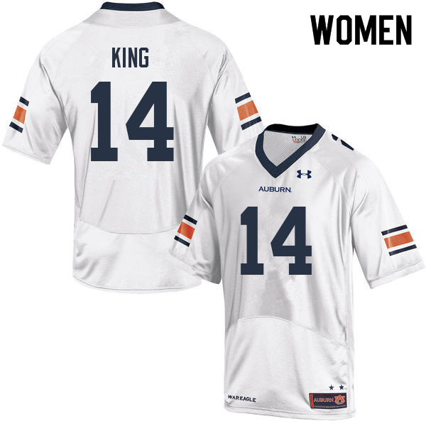 Women #14 Landen King Auburn Tigers College Football Jerseys Sale-White - Click Image to Close